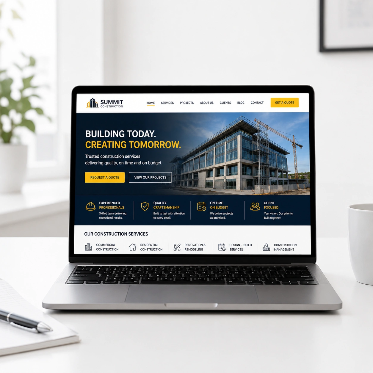 construction company website design